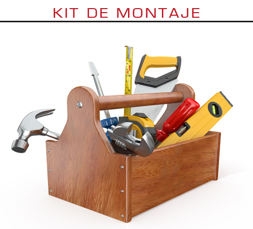 Completo kit de montaje para puertas fabricadas por Puertas Vales